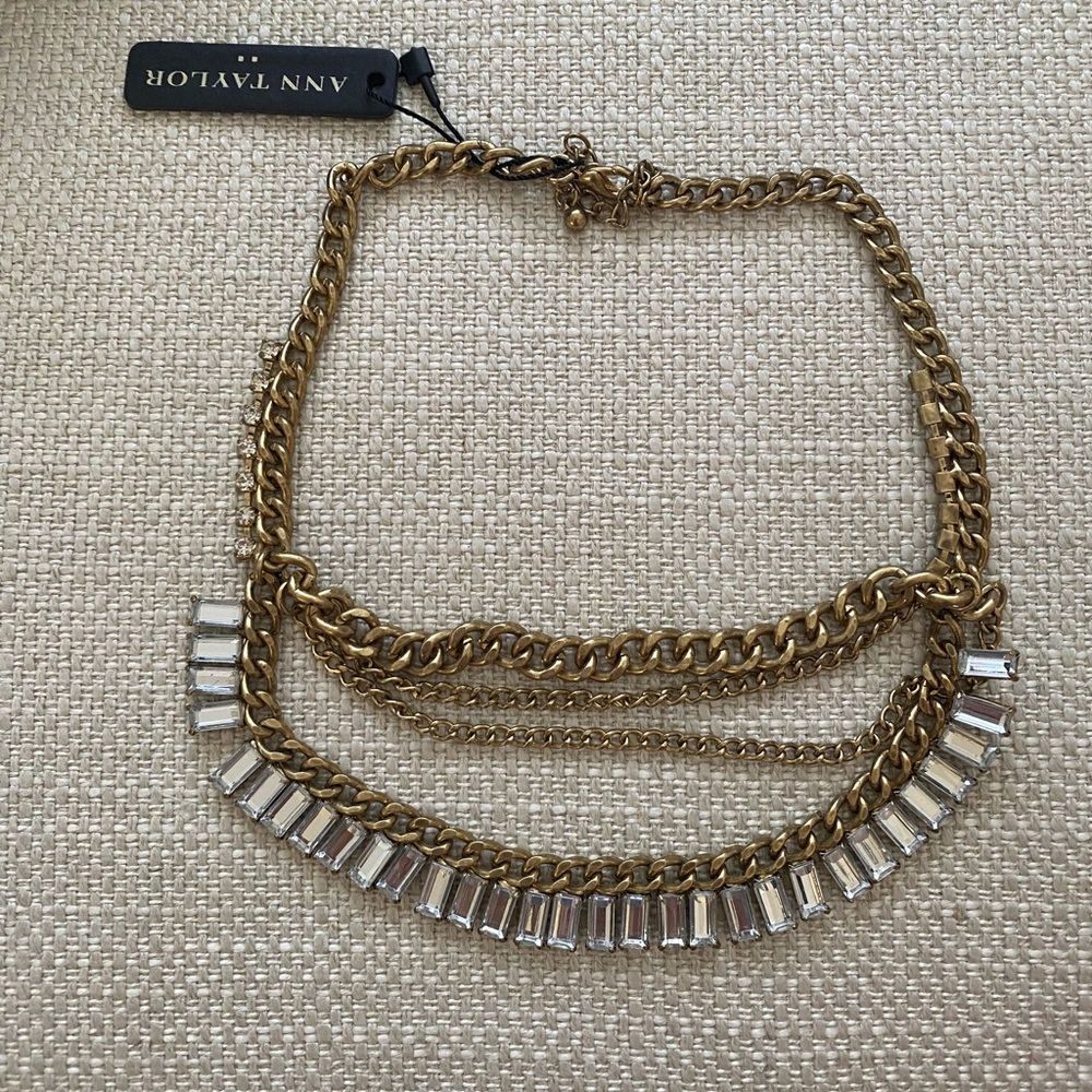 NWT Ann Taylor choker rhinestone necklace